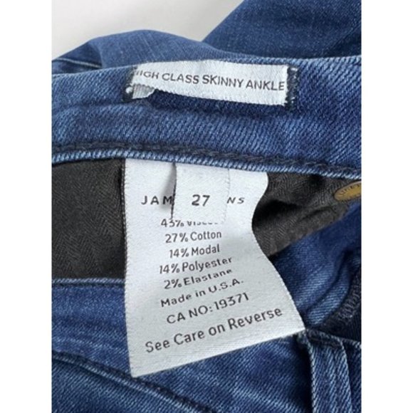 James Jeans Blue Denim High Rise The High Classic Skinny Ankle Jeans Size 27 - Picture 7 of 11
